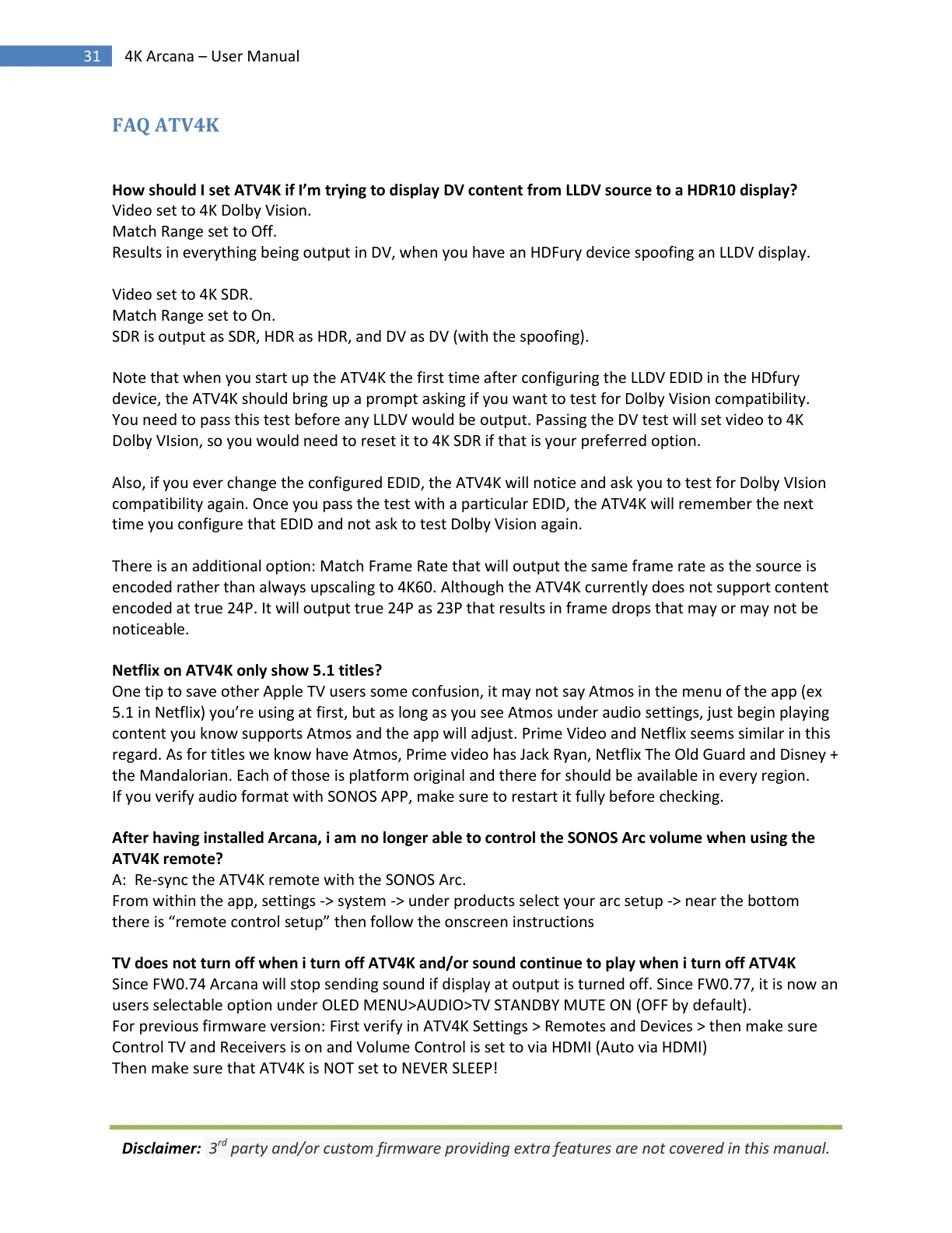 HDfury Arcana 18Gbps handleiding pagina 31