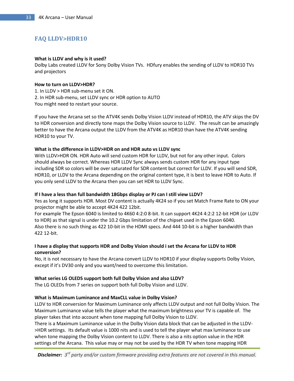 HDfury Arcana 18Gbps handleiding pagina 33