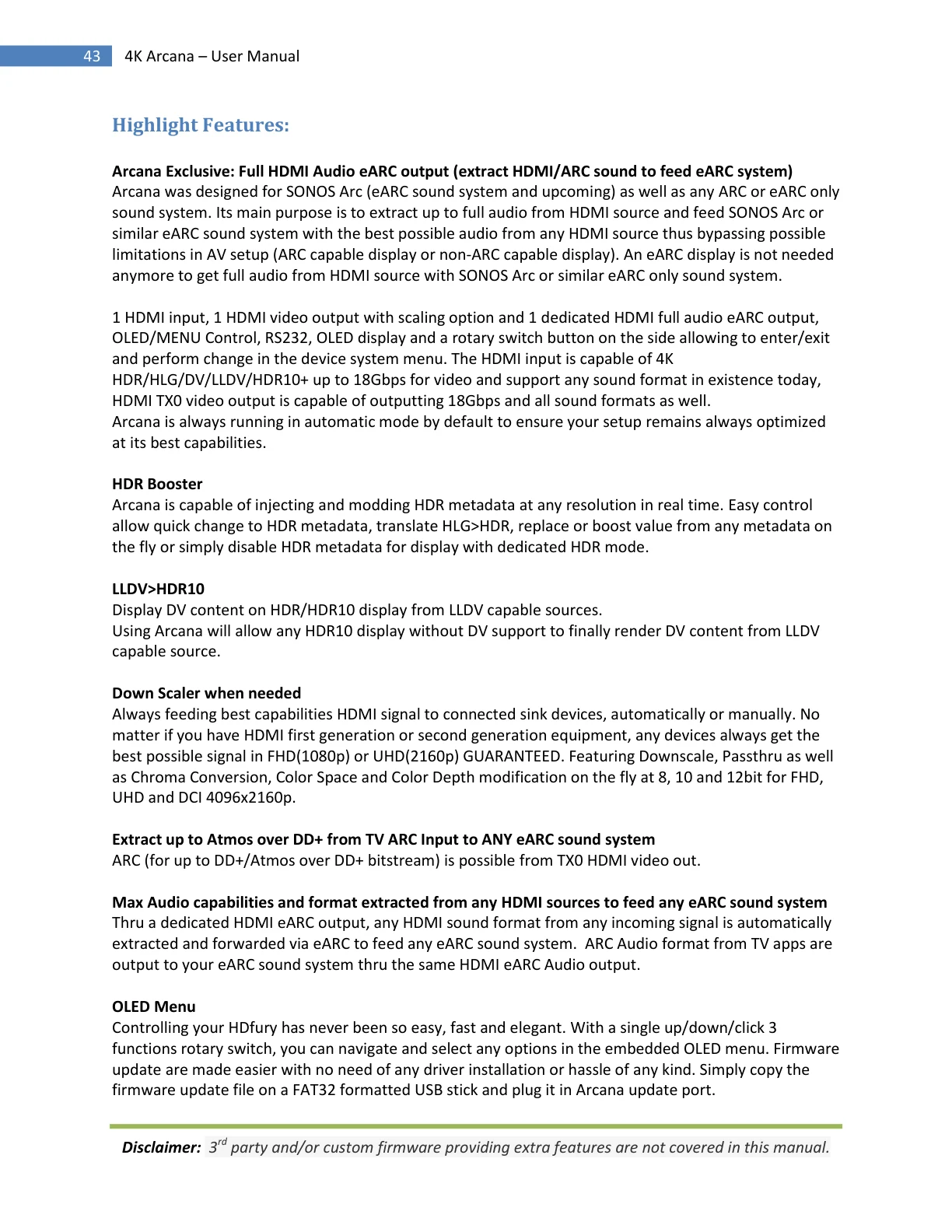HDfury Arcana 18Gbps handleiding pagina 43
