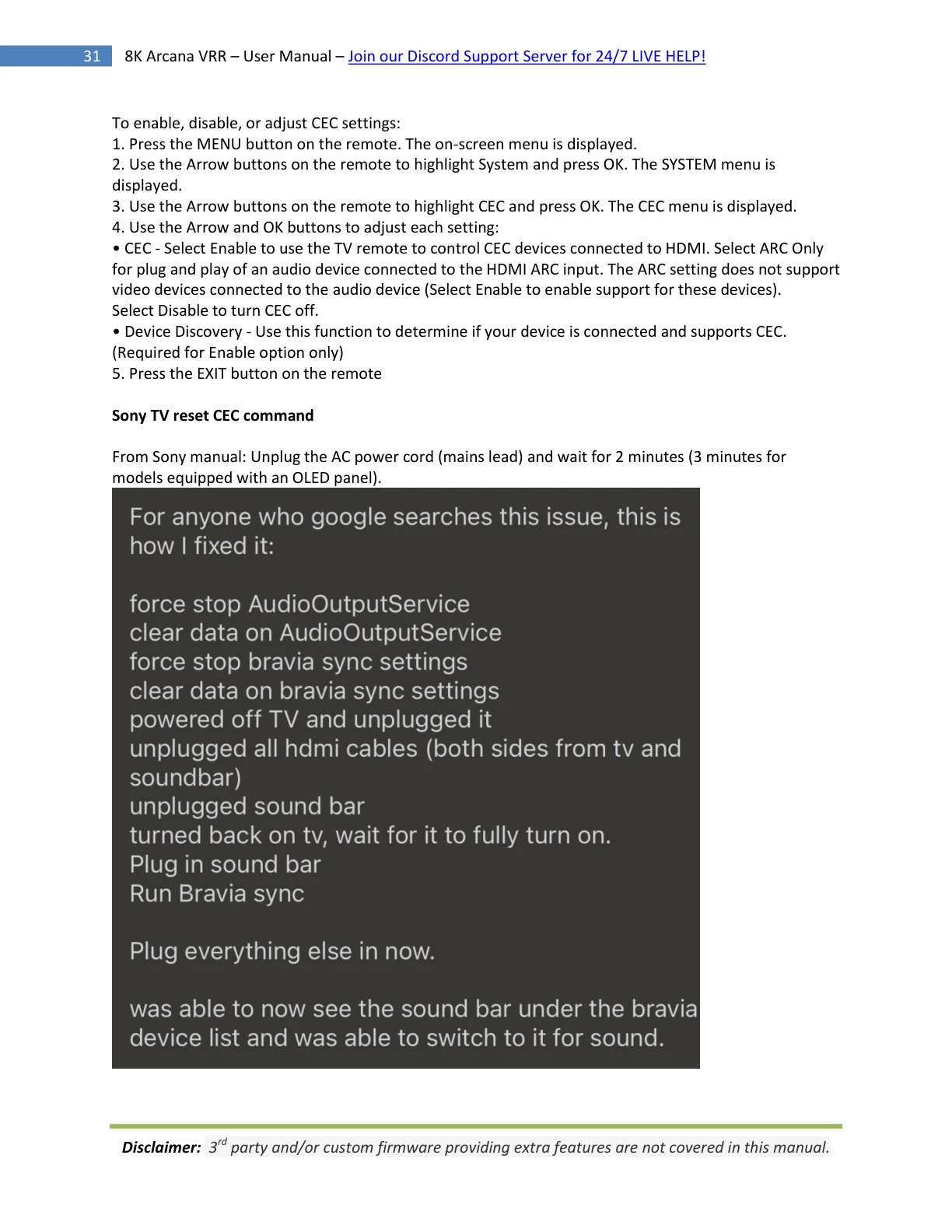 HDfury Arcana 2 handleiding pagina 31