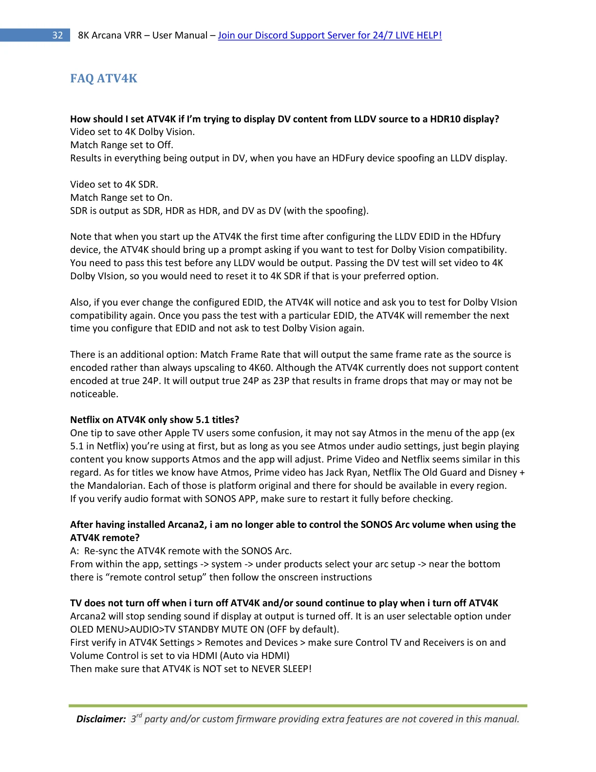 HDfury Arcana 2 handleiding pagina 32