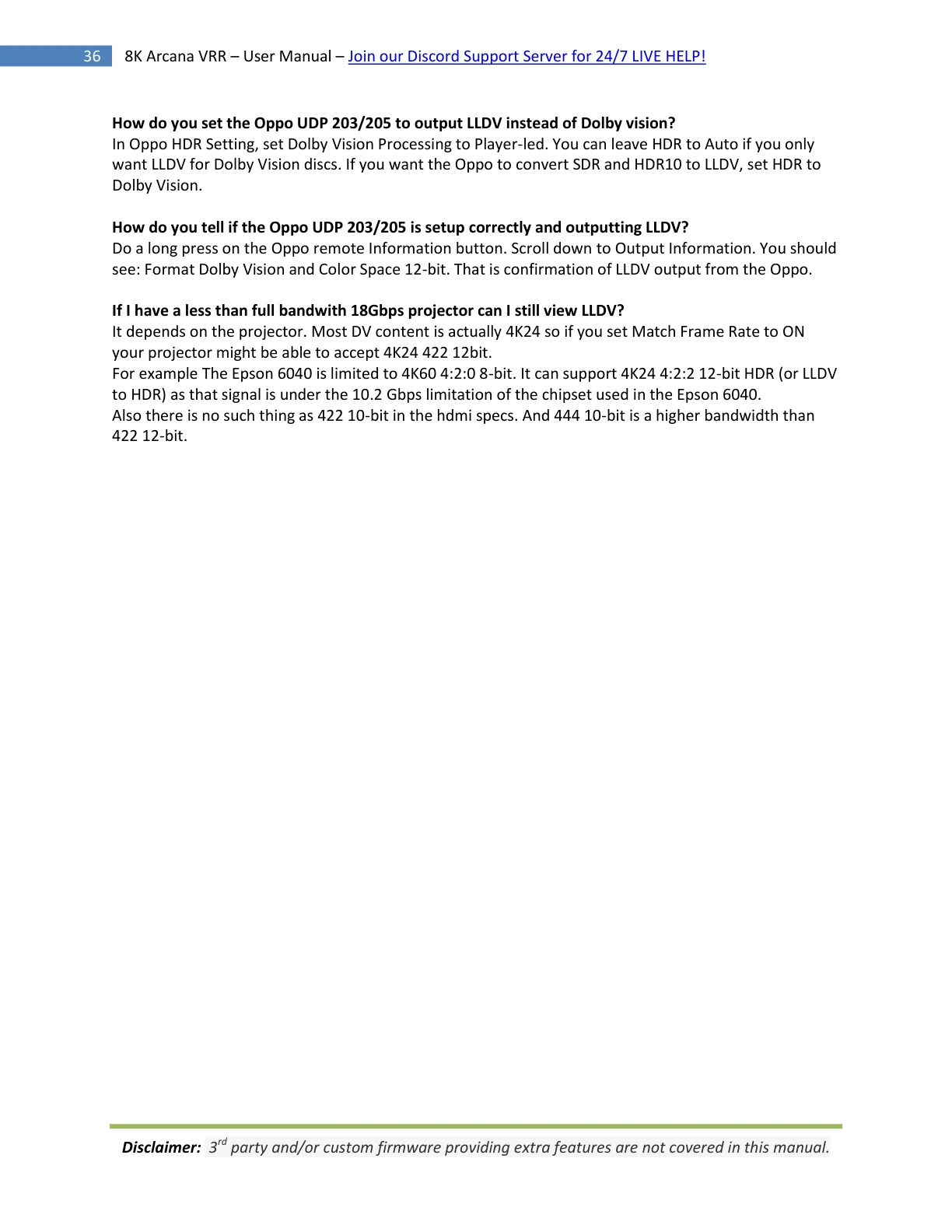HDfury Arcana 2 handleiding pagina 36