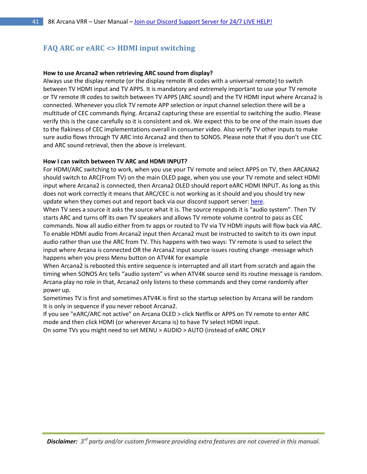 HDfury Arcana 2 handleiding pagina 41