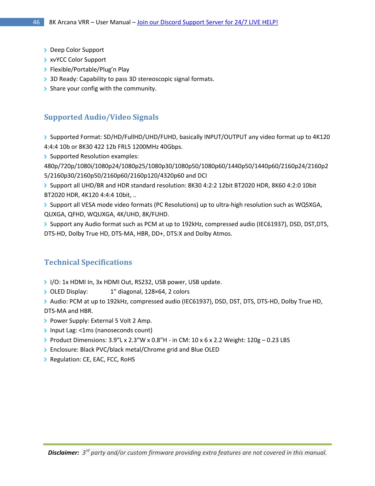 HDfury Arcana 2 handleiding pagina 46